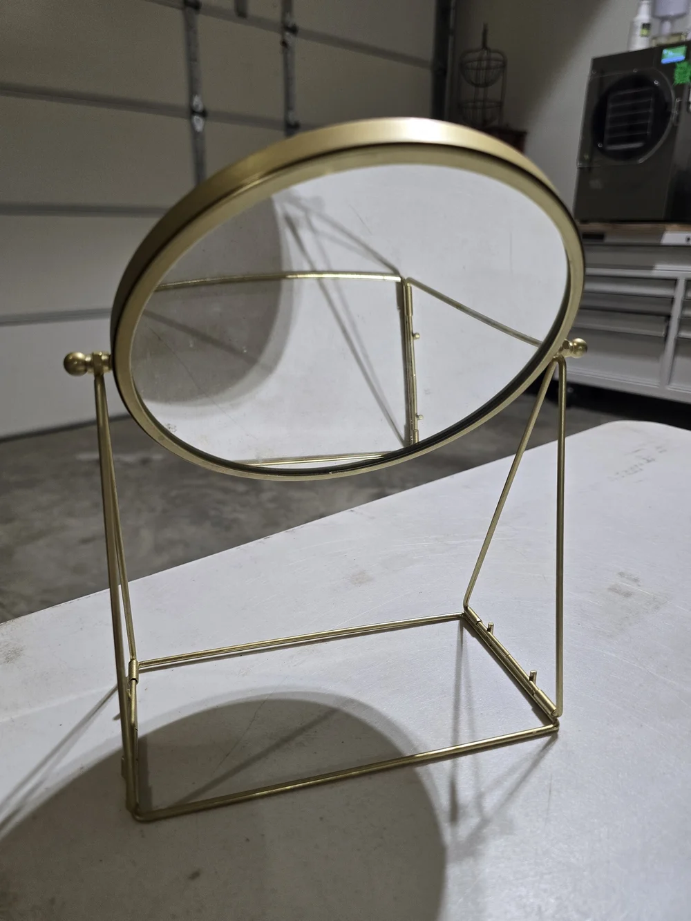 Gold Oval Freestanding Vanity Mirror